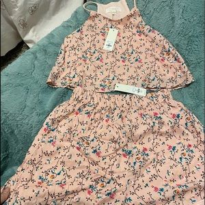 francesca’s pink floral 2 piece set